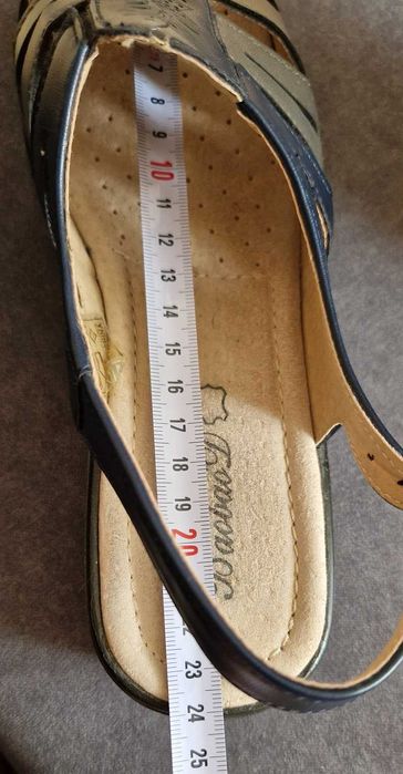 sandały r 37 skóra naturalna szary grantowy