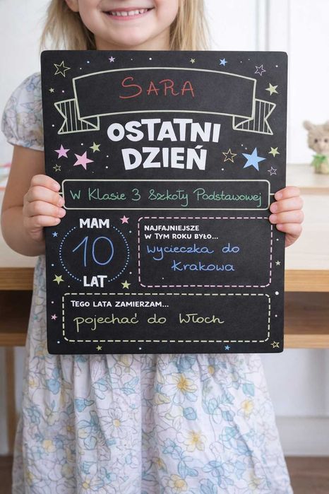 Tablica pamiątkowa na pierwszy / ostatni dzień szkoły