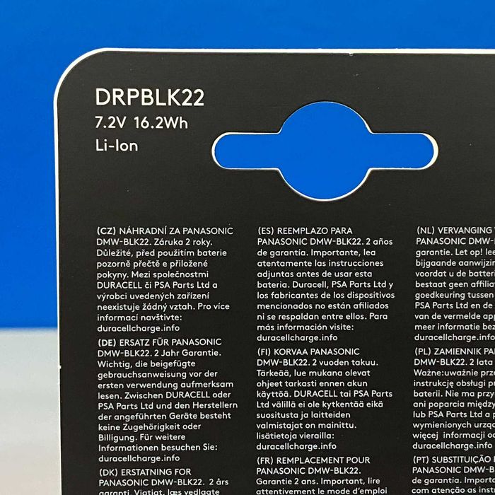 Bateria Duracell - Panasonic DMW-BLK22 (NOVA)