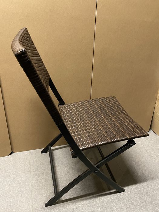 Conjunto de 2 cadeiras de jardim dobráveis em rattan sintético