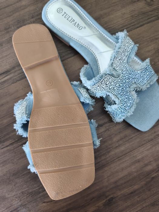 Klapki jeansowe r 40 nowe