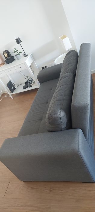 Sofá-cama cinza fantástico
