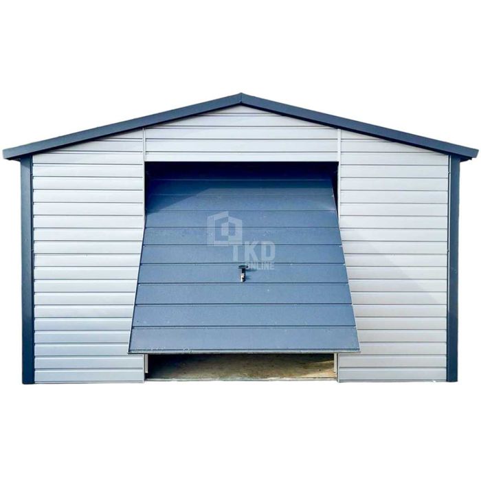 Garaż Blaszany Schowek 4,5X5M Brama Uchylna Rynny Blachodach Tkd264