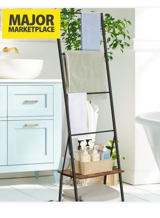 Wolnostojący Wieszak na Ręczniki z półką.