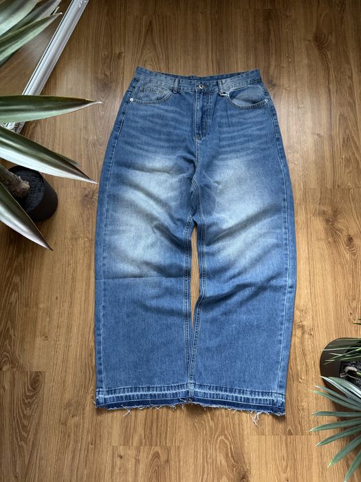 Flared Baggy Blue Jeans Джинси Фларед Широкі Прямі Relaxed Sk8 Y2k Jaded London Racer Archive Opium Архив Опиум Джинсы Blue Washed