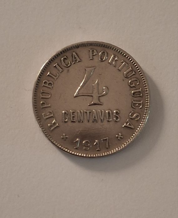 Moeda cupro níquel de 4 centavos 1917.soberba