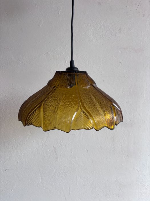 lampa wisząca retro prl miodowa