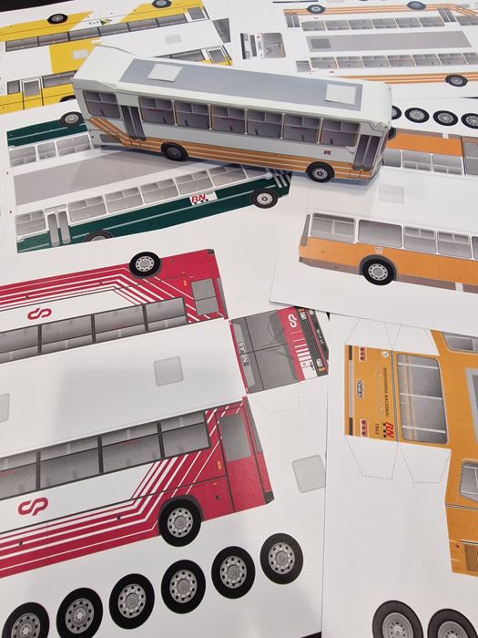 Autocarros RN e EVA x6  cartolina A4 para montar