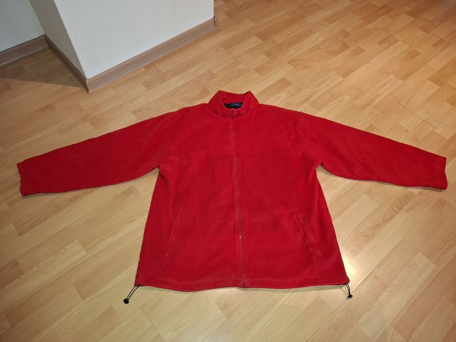 Polar męski duży solidny 3xl 4xl bluza polarowa czerwona