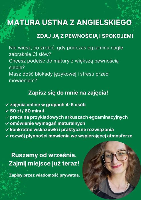 Matura ustna z angielskiego – przygotowanie zgodnie z wymaganiami we wspierającej atmosferze!