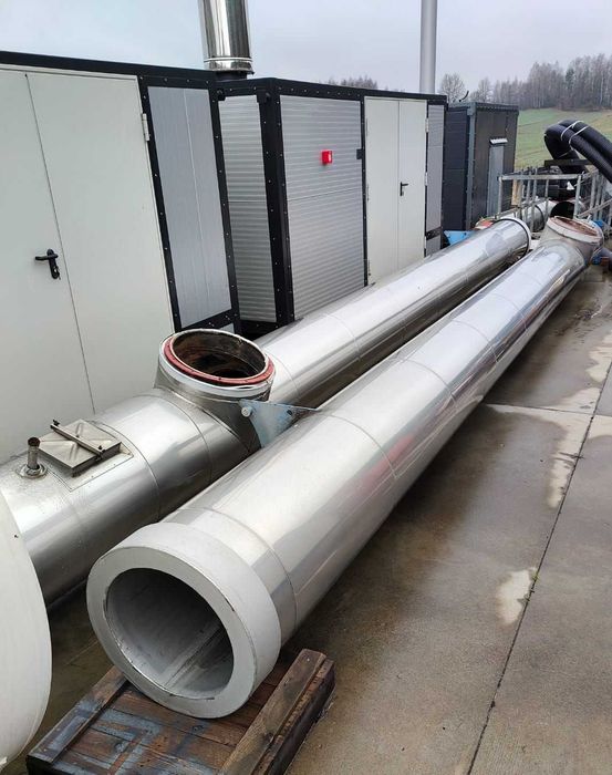 Komin kwasoodporny ocieplony 500mm wysokość 9,30m