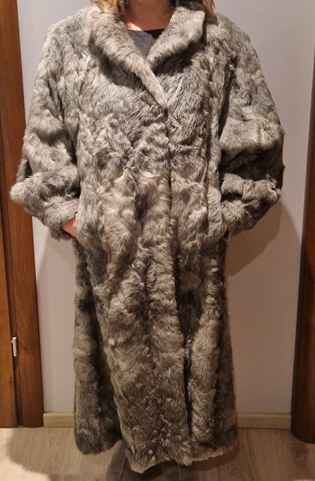 Futro szare prawdziwe koza? rozmiar 42