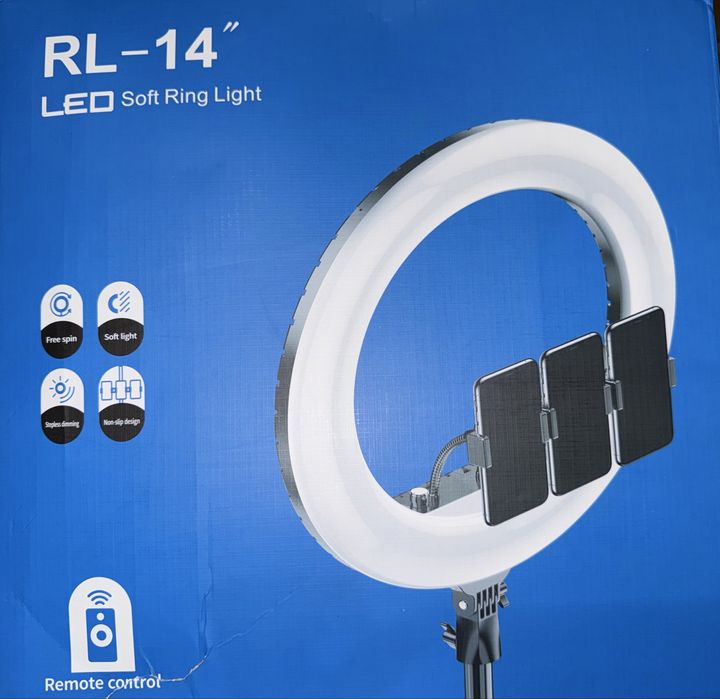 Кільцева LED лампа RL-14 36см 220V 1 крепл.тел. + пульт + чохол DMT