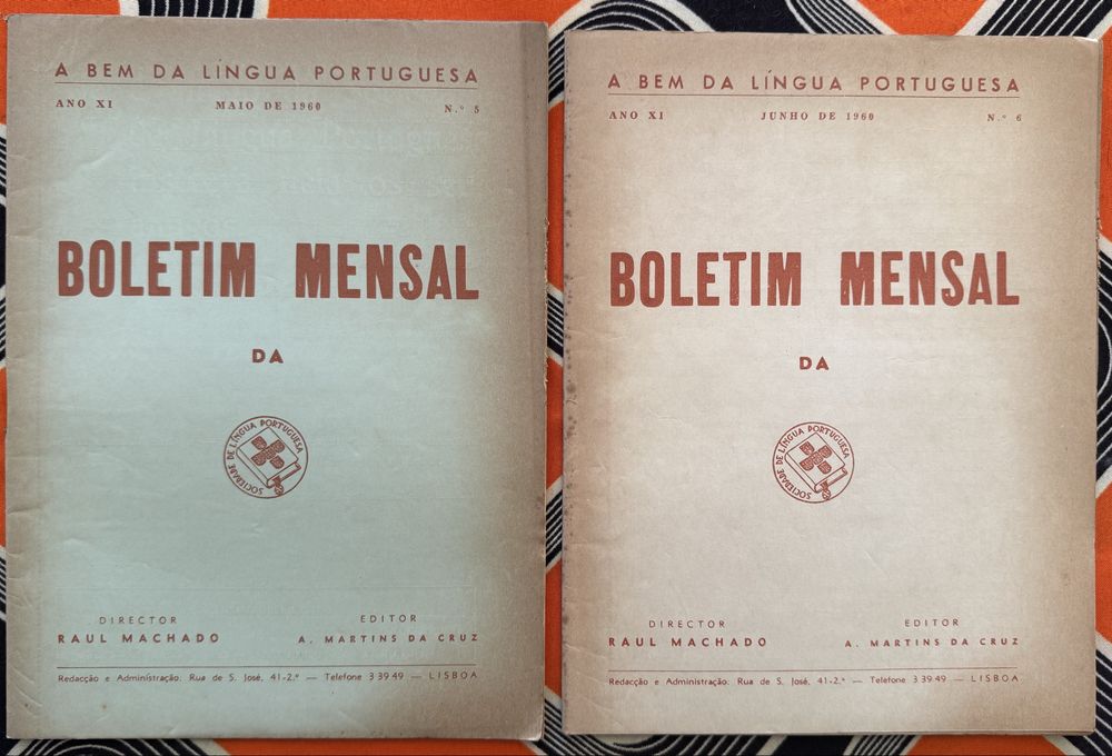 Boletim mensal  "A Bem da Língua Portuguesa" 1960