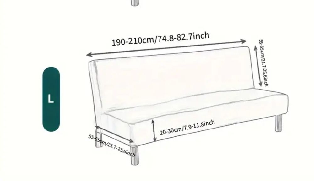 Чохол бежевий на диван книжку р. L