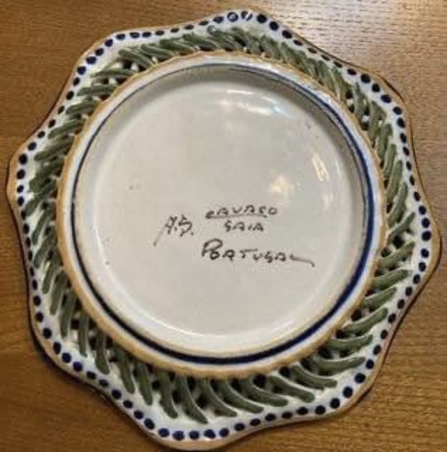 Cesta em faiança Cavaco de aba vazada