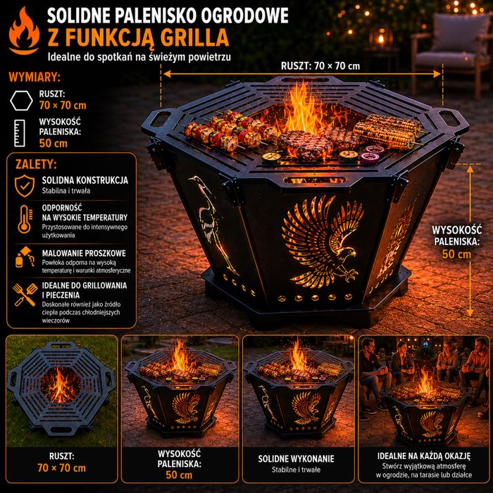 Palenisko ogrodowe składane gril Unikatowy Desing