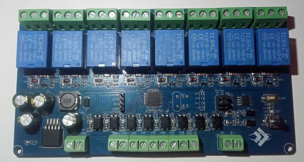 Промышленный контроллер MODBUS RTU 8DI+8RO. 8 программируемых таймеров