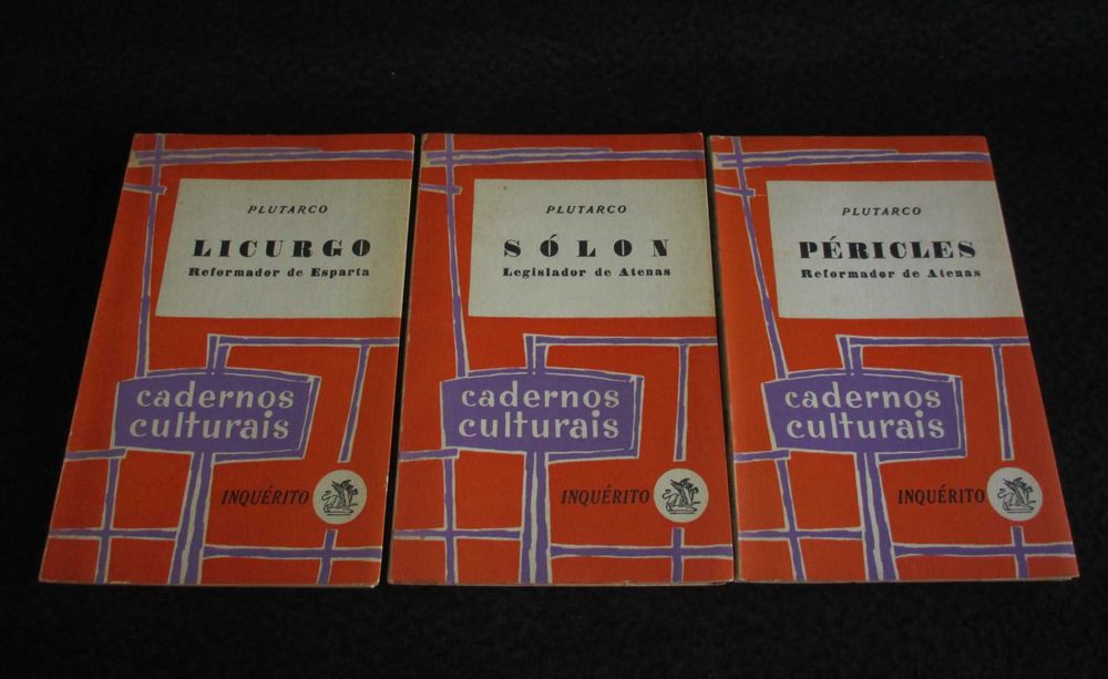 Livros de Plutarco Licurgo Sólon e Péricles Cadernos Culturais