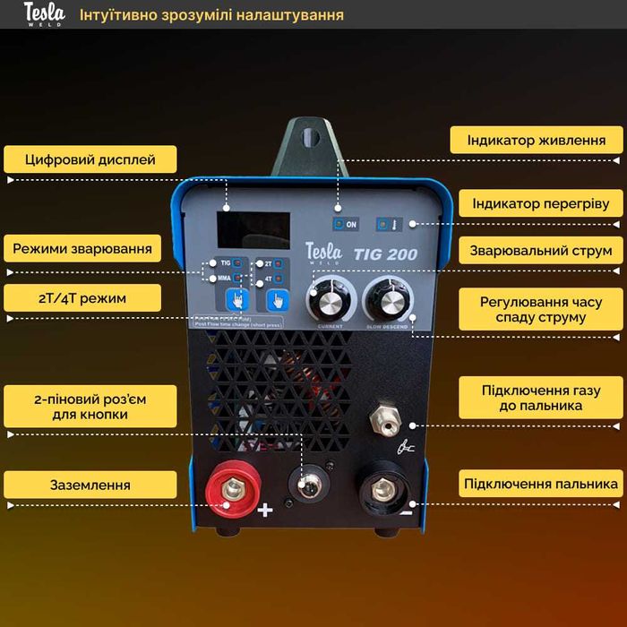 Аппарат аргонодуговой сварки Tesla Weld TIG/MMA 200