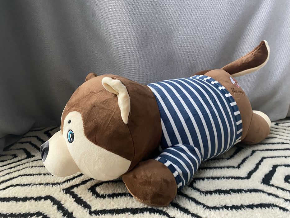 Плед-іграшка подушка 3 в 1 Собака Хаскі-матрос з пледом