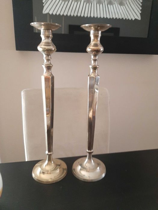 2 castiçais estanho