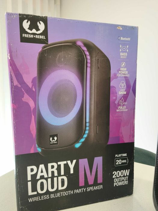 Coluna High Power FRESH 'N REBEL Party Loud M, bluetooth, nova, 200W
