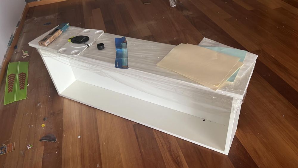 Móvel Branco de Sala em MDF com Gavetas