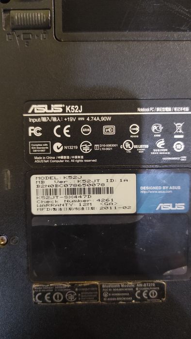 Ноутбук для роботи ASUS k52j