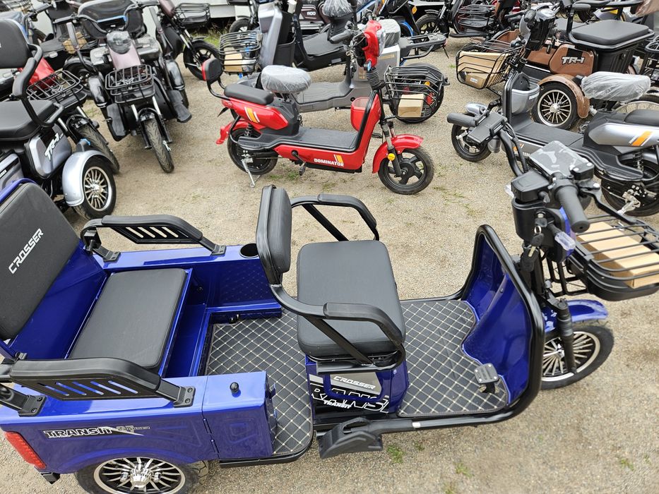 Электроскутер электротрицикл трехколесный dominator a9 crosser v3 cr21 tr1 tr5 электровелосипед стокмото литий V1 cargo с крышей V3 tr4 с кузовом