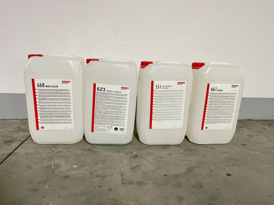 4x mocne plastikowe zbiorniki kanistry 25L po chemii wytrzymale biale