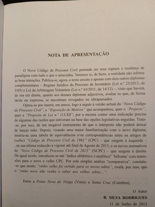 Novo Código de Processo Civil
de Benjamim Silva Rodrigues