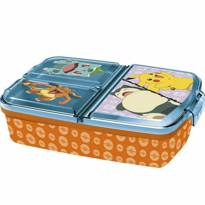Lancheira com Compartimentos Pokémon Multicolor 16 x 6 x 12,5 cm