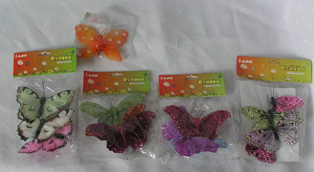 Motylki dekoracje 4 opakowania