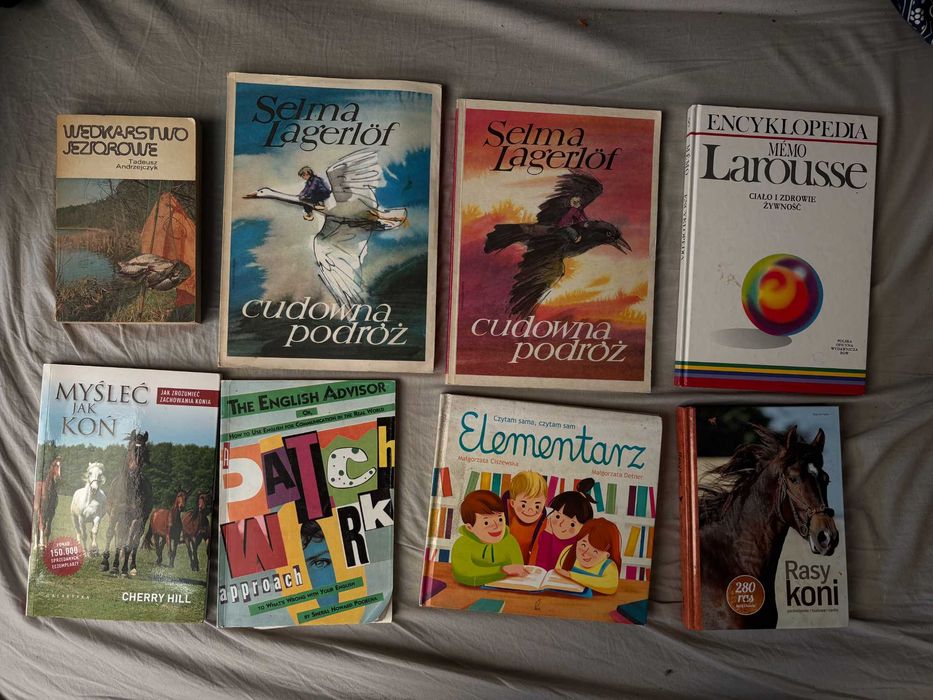 Zestaw 8 książek – Larousse, Selma Lagerlöf, konie