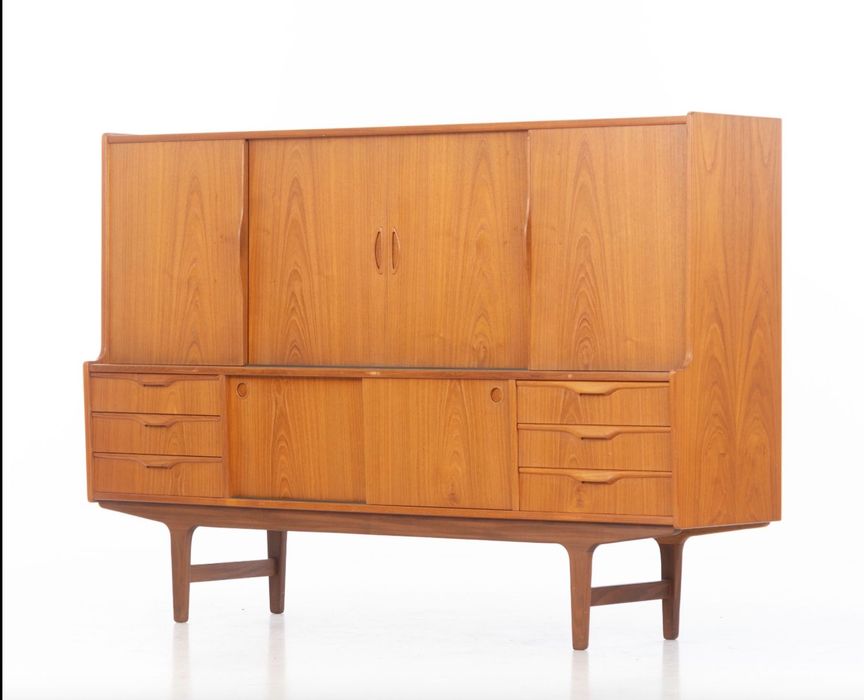 Duńska komoda / highboard vintage z drewna tekowego  lata 60-te