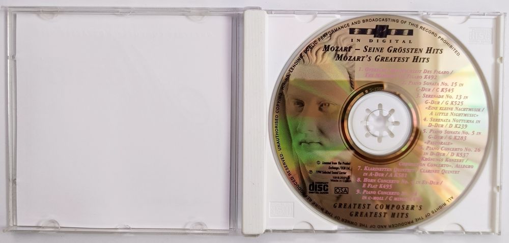 Wolfgang Amadeus Mozart Greates Composer's Greatest Hits 1994r