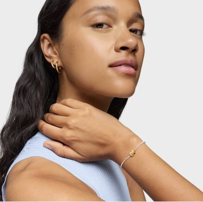 Bransoletka z misiem srebro i żółte srebro vermeil 925