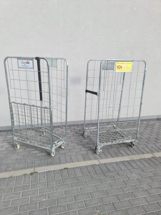 Wózki siatkowe 2 scienne gniazdowe rollkontenery na kółkach