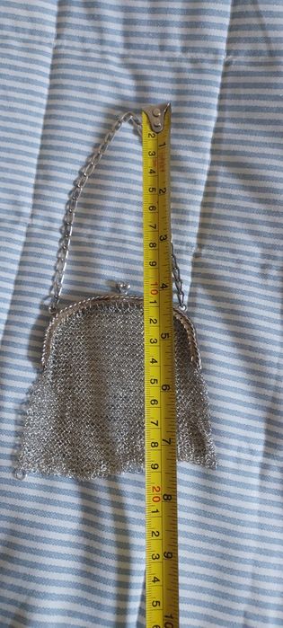Bolsa em malha de prata