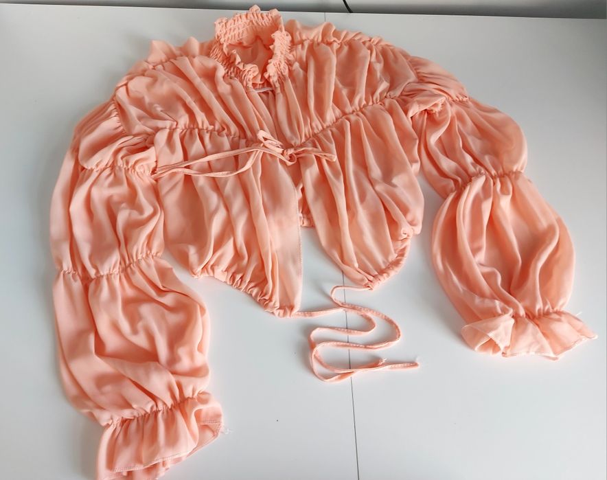 Stylowa bluzka koszula falbaniasta r.UNI