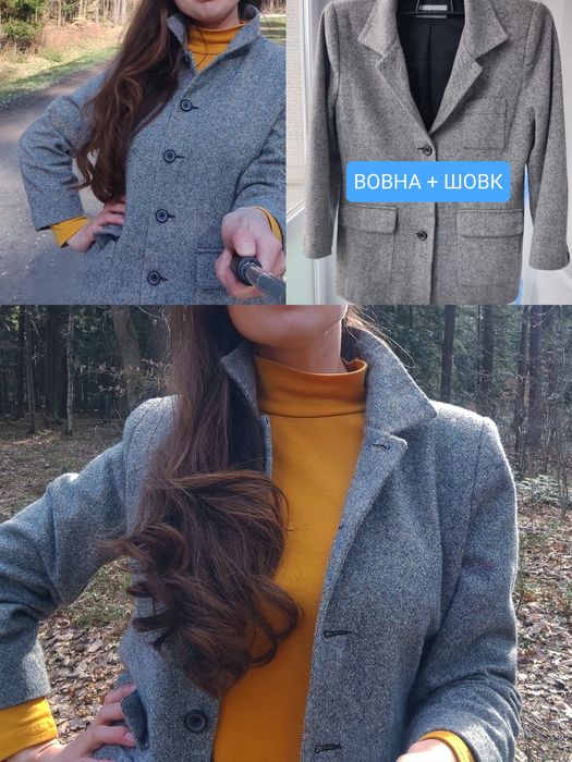 Стильний жакет (піджак) Vera Condotti, вільного крою, вовна з шовком,