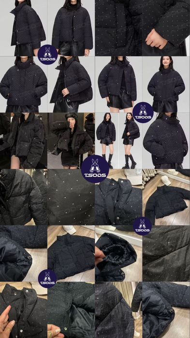 Пуховик со стразами женская куртка блестящая черный пуховик с камнями