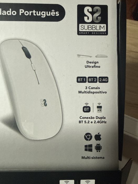 Teclado e mouse sem fio conectividade dupla