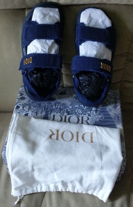 Диор женские босоножки. Размер 40-41. Синие/ джинсовые.