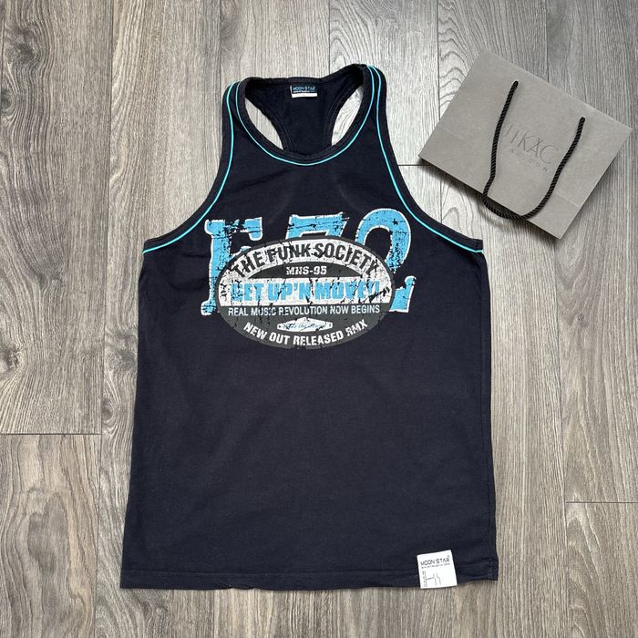 Bluzka T-shirt męska bokserka na ramiączkach L granatowa moon Star sportwear
