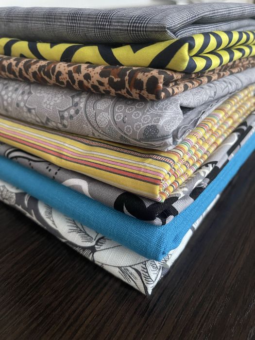 Новые отрезы тканей ,лен, котон, рубашечная