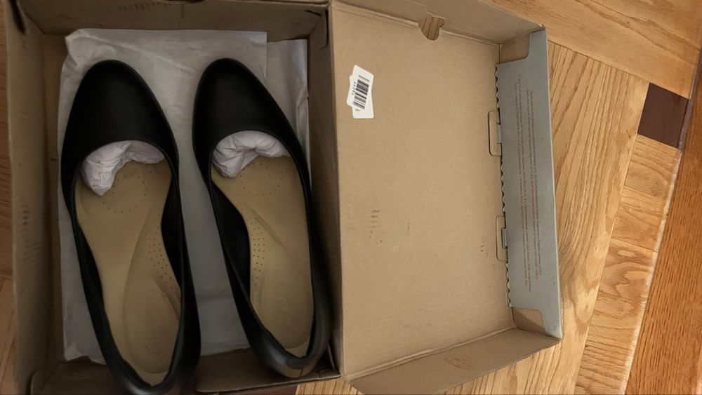 Czółenka czarne skórzane