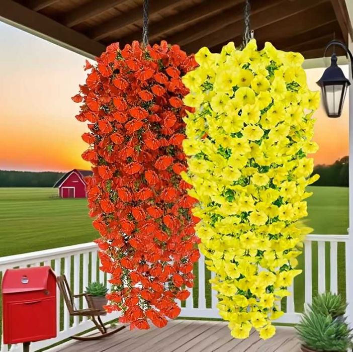 6 SZTUK 78cm Sztuczne Kwiaty Girlanda Bluszcz Wiszące SURFINIA h269