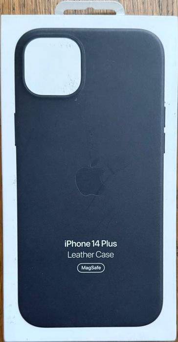 Capa Apple em pele (cor: meia-noite) com MagSafe para iPhone 14 Plus- nova